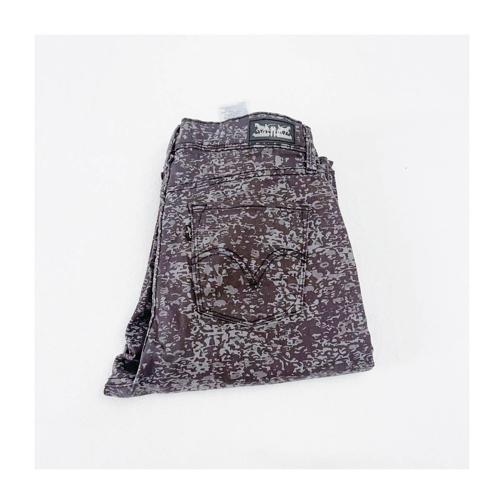 Levi's 512 Perfectly Slimming Straight Leg Blk Camo SZ28